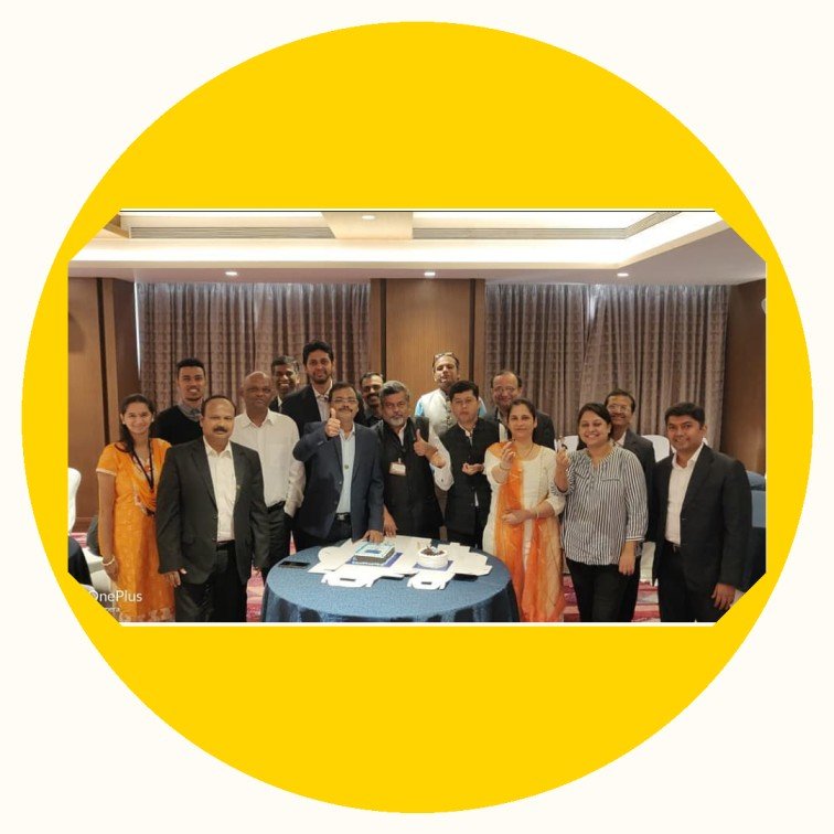 Sagar Suryavanshi with his team at a business gathering